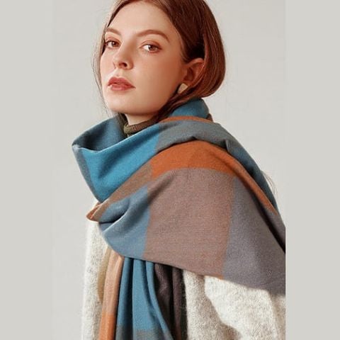 Quà tặng 8/3 cho người yêu nữ, vợ, cô giáo, mẹ - Khăn quàng choàng cổ len Cashmere giữ ấm cao cấp phong cách châu Âu Mỹ sang trọng