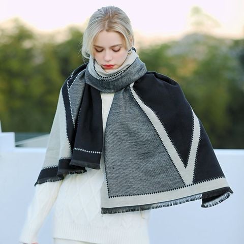 Quà tặng 8/3 cho người yêu nữ, vợ, cô giáo, mẹ - Khăn quàng choàng cổ len Cashmere giữ ấm cao cấp phong cách châu Âu Mỹ sang trọng