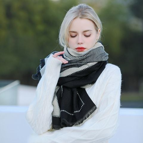 Quà tặng giáng sinh noel cho bạn gái - Khăn quàng choàng cổ len Cashmere giữ ấm cao cấp phong cách châu Âu Mỹ sang trọng
