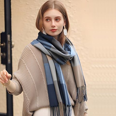 Quà tặng sinh nhật cho mẹ nên tặng gì - Khăn quàng choàng cổ len Cashmere giữ ấm cao cấp phong cách châu Âu Mỹ sang trọng