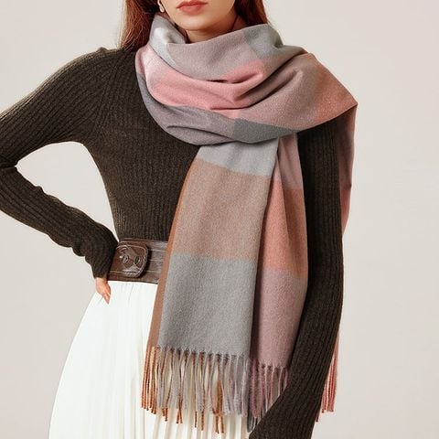 Quà tặng 8/3 cho người yêu nữ, vợ, cô giáo, mẹ - Khăn quàng choàng cổ len Cashmere giữ ấm cao cấp phong cách châu Âu Mỹ sang trọng