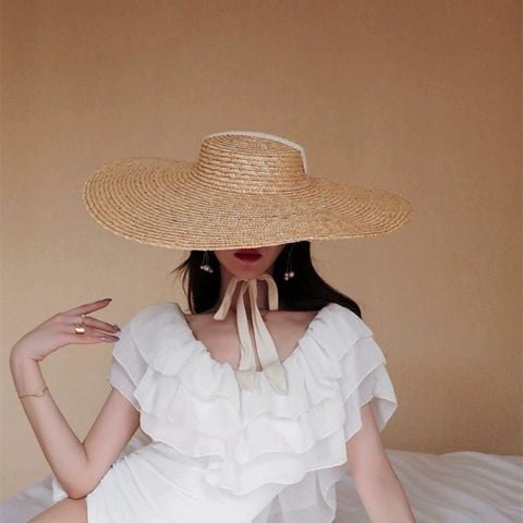 Quà tặng 20/10 cho sếp nữ, vợ, cô giáo, giáo viên nữ, mẹ và bạn gái, người yêu nữ quà tặng Quà tặng 20/10 cho sếp nữ, vợ, cô giáo, giáo viên nữ, mẹ và bạn gái, người yêu nữ quà tặng mũ nón cói đi biển rộng vành tròn đẹp cho nữ LÀGU Khăn Phụ Kiện - NC516