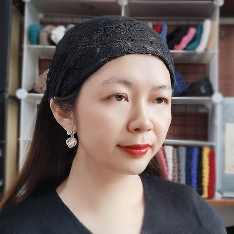 Băng đô cài che tóc bạc, hói đỉnh đầu nữ người già trung niên, lớn tuổi họa tiết chấm bi màu đen, be, hồng, xanh dương - CCTB011