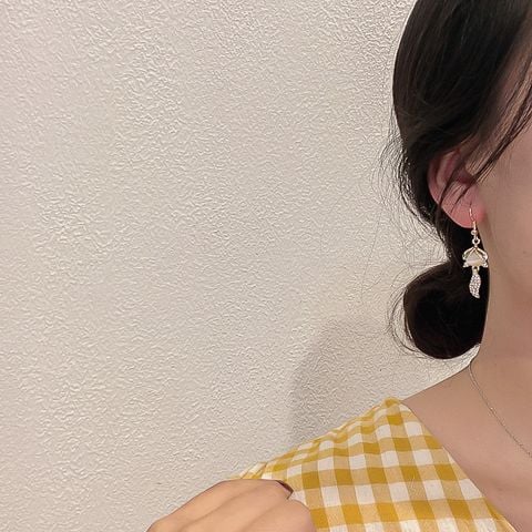Bông Tai Bạc 925 (Cao Cấp)* Đính Đá Ngọc Trai Nhân Tạo - Mã BS002
