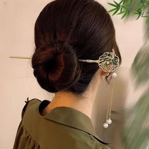 Trâm cài tóc cổ trang LÀ GU châm cài tóc gỗ trâm cài tóc kim loại đơn giản phong cách cổ điển - Mã 102