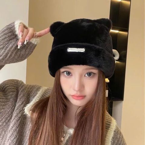 Mũ nón len bucket cho nữ Hàn Quốc trùm đầu giữ ấm phong cách ulzzang đẹp thích hợp với thời tiết lạnh LÀ GU Khăn Phụ Kiện - NL027