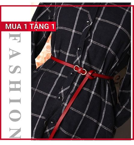 Dây Nịt - Thắt Lưng Nữ (Đai Váy) Bản Nhỏ Da PU Thật Mặt Hình Nơ Màu Nâu Sáng - Mã DN020