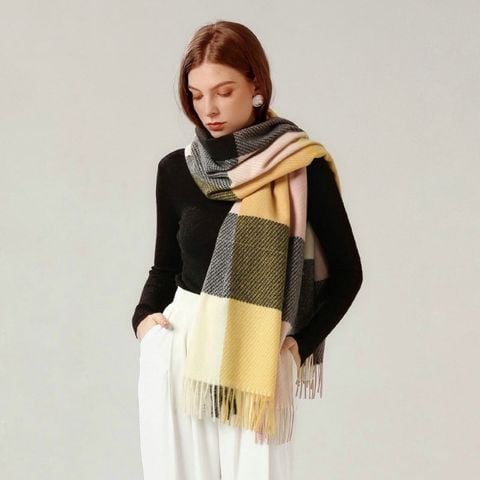 Quà tặng 8/3 cho người yêu nữ, vợ, cô giáo, mẹ - Khăn quàng choàng cổ len Cashmere giữ ấm cao cấp phong cách châu Âu Mỹ sang trọng