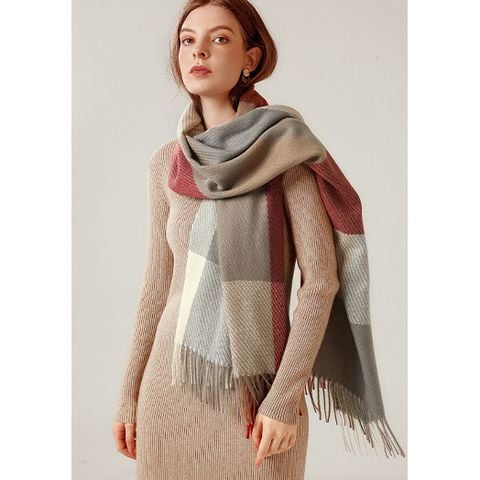 Quà tặng giáng sinh noel cho bạn gái - Khăn quàng choàng cổ len Cashmere giữ ấm cao cấp phong cách châu Âu Mỹ sang trọng