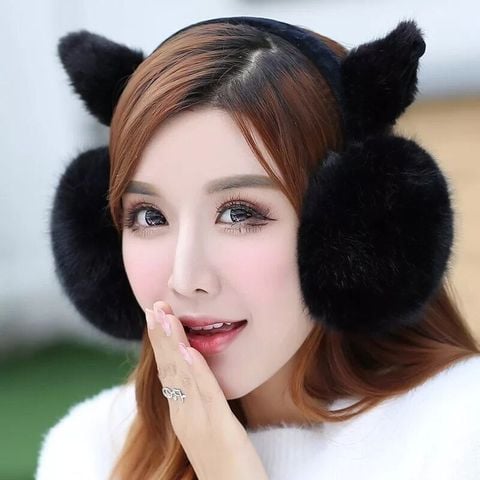 Bịt chụp tai giữ ấm len bông nhung mịn cho nữ đẹp tai nghe bịt tai phụ kiện thời trang mùa đông chống lạnh phong cách Hàn Quốc - BCT008