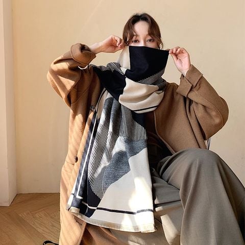 Khăn quàng choàng cổ len Cashmere cho nữ giữ ấm cao cấp phong cách Hàn Quốc đẹp sang trọng LÀ GU Khăn Phụ Kiện - KC442