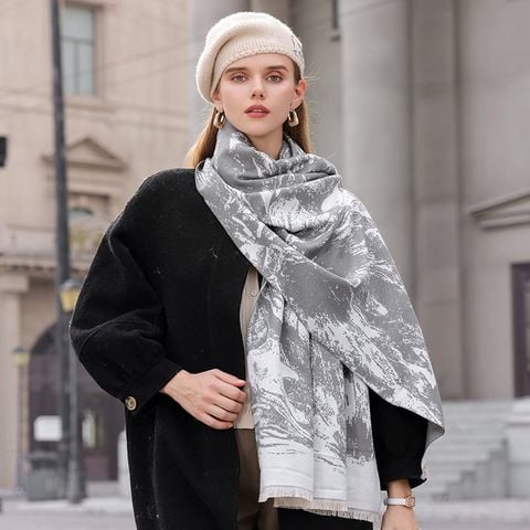 Khăn quàng choàng cổ len Cashmere giữ ấm cao cấp phong cách châu Âu Mỹ sang trọng LÀ GU Khăn Phụ Kiện - KC453