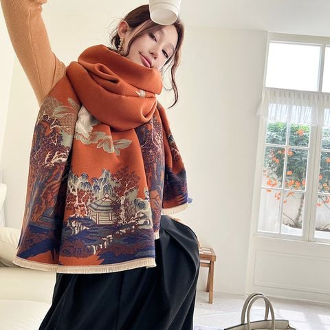 Khăn quàng choàng cổ len Cashmere cho nữ giữ ấm cao cấp phong cách Hàn Quốc đẹp sang trọng LÀ GU Khăn Phụ Kiện - KC460