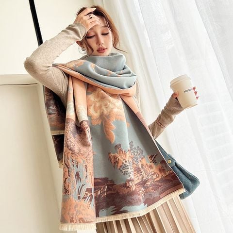 Khăn quàng choàng cổ len Cashmere cho nữ giữ ấm cao cấp phong cách Hàn Quốc đẹp sang trọng LÀ GU Khăn Phụ Kiện - KC461