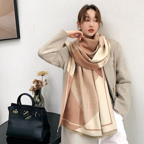 Khăn quàng choàng cổ len Cashmere cho nữ giữ ấm cao cấp phong cách Hàn Quốc đẹp sang trọng LÀ GU Khăn Phụ Kiện - KC464