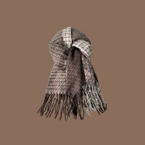 Khăn quàng choàng cổ len Cashmere cao cấp LÀ GU giữ ấm màu trơn pastel phong cách Hàn Quốc đẹp sang trọng - Màu Nâu - KCL025