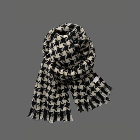 Khăn quàng choàng cổ len Cashmere cao cấp LÀ GU giữ ấm màu trơn pastel phong cách Hàn Quốc đẹp sang trọng - Màu Đen - KCL032