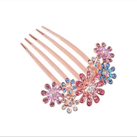 Quà tặng 20/10 cho sếp nữ, vợ, cô giáo, giáo viên nữ, mẹ và bạn gái, người yêu nữ quà tặng Kẹp (Cặp) Tóc Cao Cấp - Ghim Kẹp Tóc Nữ Đẹp Cánh Hoa Đính Đá Màu Xanh Dương, Đỏ, Hồng, Tím - KDD037