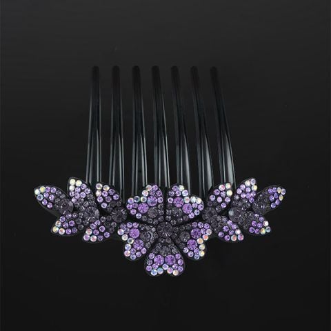 Quà tặng 20/10 cho sếp nữ, vợ, cô giáo, giáo viên nữ, mẹ và bạn gái, người yêu nữ quà tặng Kẹp (Cặp) Tóc Cao Cấp - Ghim Kẹp Tóc Nữ Đẹp Cánh Hoa Đính Đá Màu Tím - KDD033