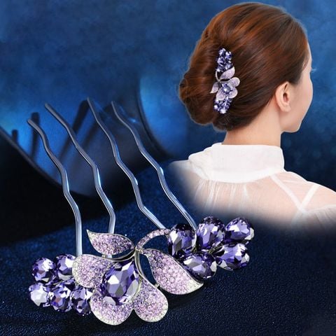 Quà tặng 20/11 cho cô giáo, cô giáo chủ nhiệm, giáo viên nữ, cô giáo mầm non, cô giáo tiểu học, cô giáo trung niên ý nghĩa ngày nhà giáo Việt Nam quà tặng Kẹp (Cặp) Tóc Cao Cấp - Ghim Kẹp Tóc Nữ Đẹp Cánh Hoa Đính Đá Màu Tím - KDD036