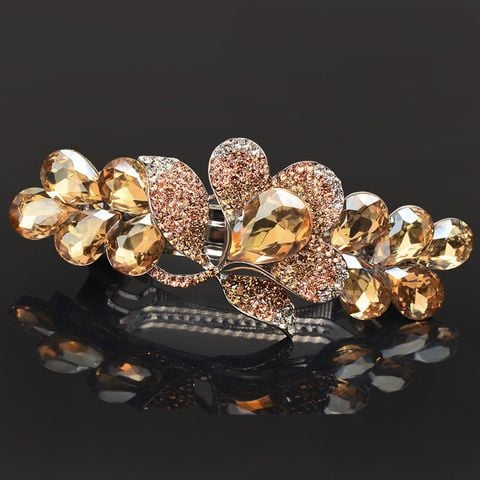 Kẹp (Cặp) Tóc Cao Cấp - Ghim Kẹp Tóc Nữ Đẹp Đính Đá Màu Vàng Gold - Mã KDD011