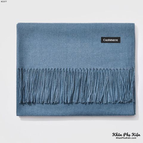 Khăn Choàng Cổ Dạ Len Màu Denim Trơn - Cashmere - 200x60cm - Mã KC077