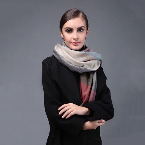 Quà tặng sinh nhật cho bạn gái - Khăn quàng choàng cổ len Cashmere giữ ấm cao cấp phong cách châu Âu Mỹ sang trọng - KC341