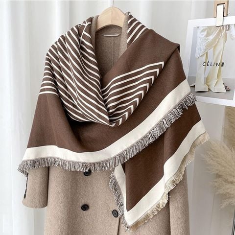 Khăn quàng choàng cổ vuông len Cashmere giữ ấm cao cấp phong cách Hàn Quốc đẹp sang trọng - KC402