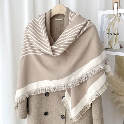 Khăn quàng choàng cổ vuông len Cashmere giữ ấm cao cấp phong cách Hàn Quốc đẹp sang trọng - KC403