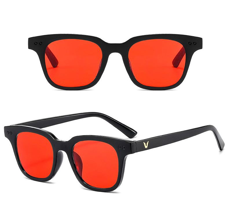 Mắt kính râm mát nam nữ chữ V gọng kính vuông màu sắc thời trang đẹp c