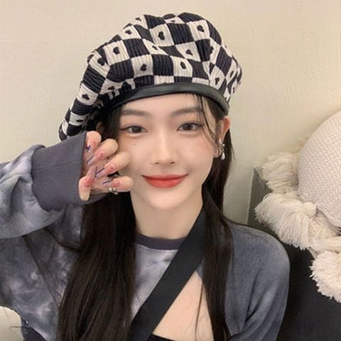 Mũ nón beret nồi bánh tiêu nữ Hàn Quốc LÀ GU Khăn Phụ Kiện phong cách newboy ulzzang đẹp mùa đông thời trang màu trắng, nâu, be, đen - MBR003