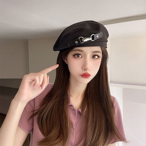 Mũ nón beret nồi bánh tiêu nữ Hàn Quốc LÀ GU Khăn Phụ Kiện phong cách newboy ulzzang đẹp mùa đông thời trang màu trắng, nâu, be, đen - MBR006