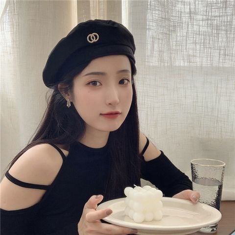 Mũ nón beret nồi bánh tiêu nữ Hàn Quốc LÀ GU Khăn Phụ Kiện phong cách newboy ulzzang đẹp mùa đông thời trang màu trắng, nâu, be, đen - MBR008