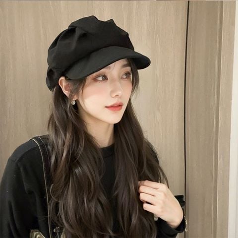 Mũ nón beret nồi bánh tiêu nữ Hàn Quốc LÀ GU Khăn Phụ Kiện phong cách newboy ulzzang đẹp mùa đông thời trang màu trắng, nâu, be, đen - MNB001