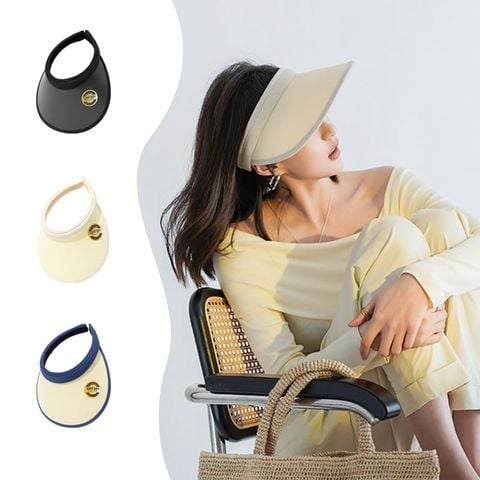 Mũ nón visor nửa đầu đi biển rộng vành tròn đẹp cho nữ LÀGU Khăn Phụ Kiện - NC506