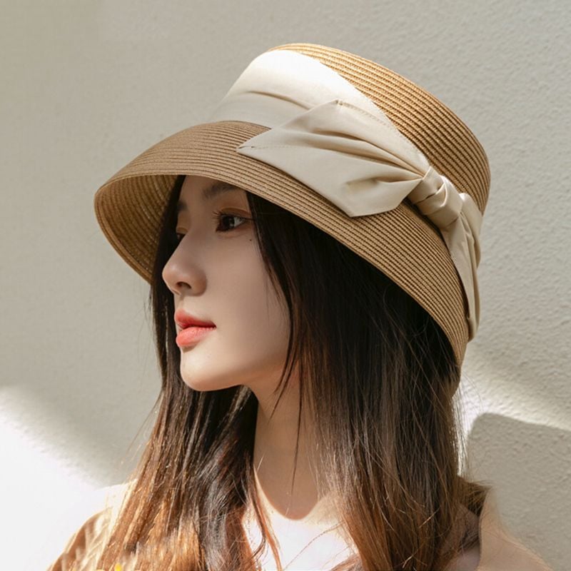 Mũ nón cói đi biển rộng vành tròn đẹp cho nữ LÀGU Khăn Phụ Kiện - NC50 Mũ nón cói đi biển rộng vành tròn đẹp cho nữ LÀGU Khăn Phụ Kiện - NC50