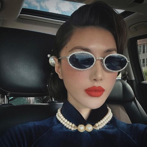 Kính râm nữ đẹp cao cấp thời trang kính mắt kính mát gọng tròn oval LÀ GU - MK139