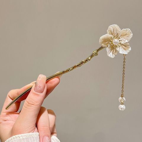Trâm cài tóc cổ trang LÀ GU châm cài tóc gỗ trâm cài tóc kim loại đơn giản phong cách cổ điển - Mã 123