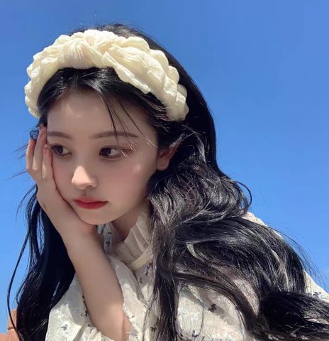 Băng đô cài tóc bện thắt bím màu trắng Lagu Khăn Phụ Kiện, bờm tóc phong cách Hàn Quốc cho nữ đẹp cao cấp sang trọng- Mẫu #5 Băng dô thắt nút