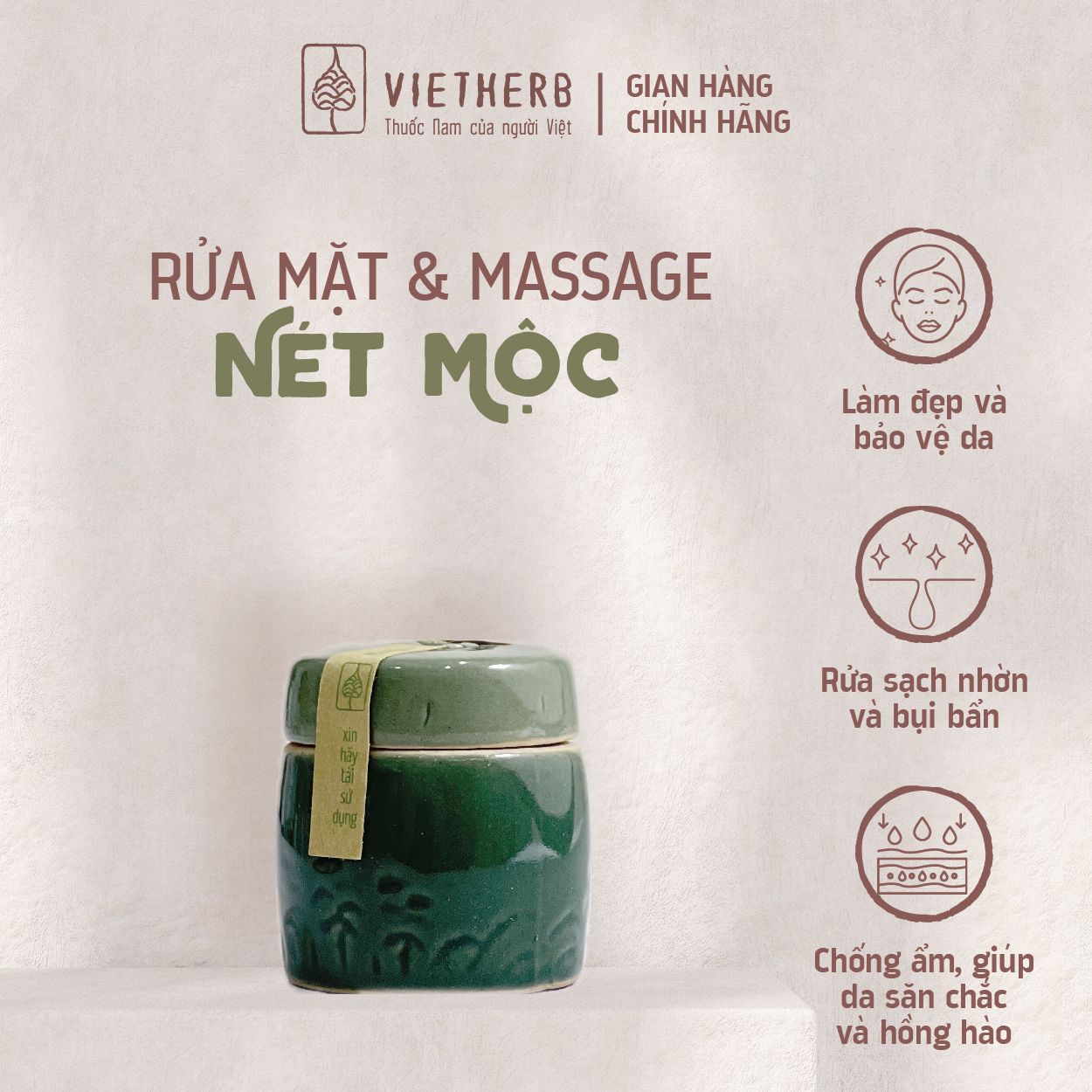 RỬA MẶT VÀ MASSAGE MẶT NÉT MỘC 30g