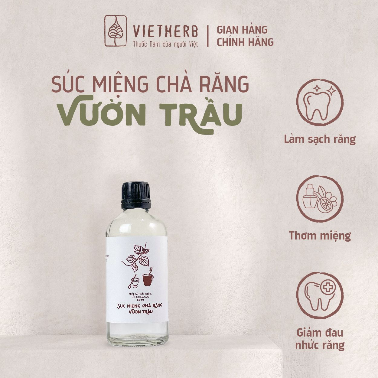 Nước súc miệng chà răng Vườn trầu 100ml