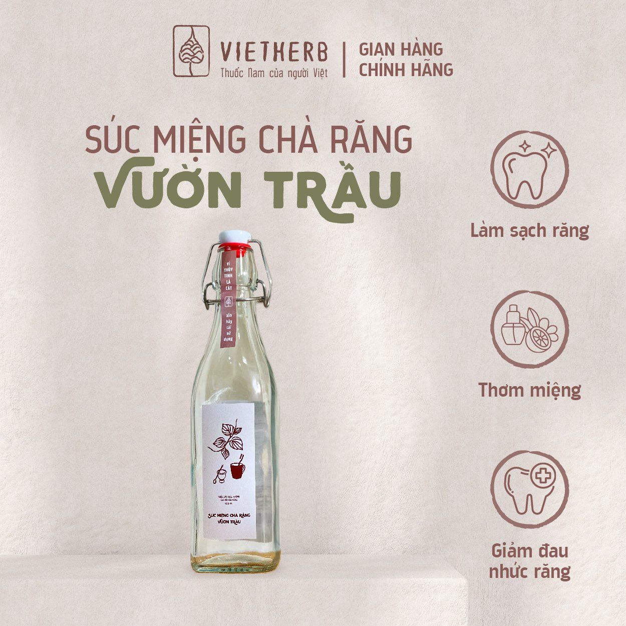 Nước súc miệng chà răng Vườn trầu 500ml