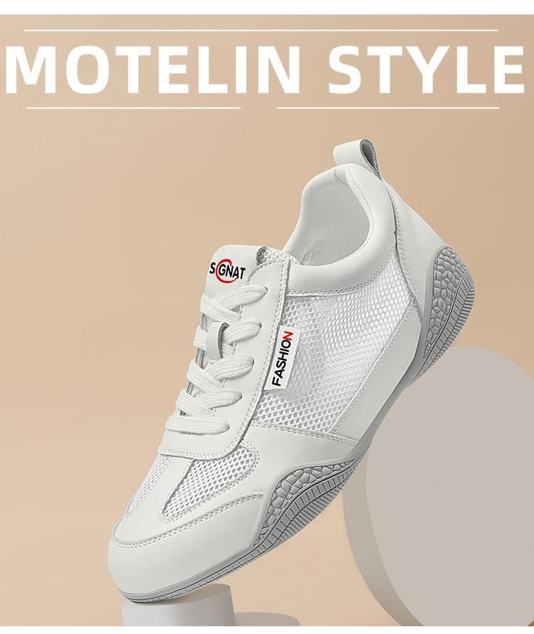 Giày Nữ Mùa Hè 2025 Lưới Thoáng Khí Da Mềm Đế Bằng Mềm Thể Thao GDG268