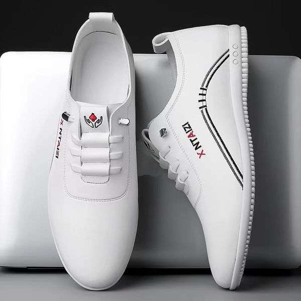  Giày nam, Mới, Breathable, Giày Bean trắng, Đàn ông, Giày da giản dị, Thời trang, Xu hướng, Đế mềm,Giày nam Thể thao GDN174 