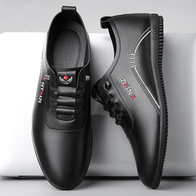 Giày nam, Mới, Breathable, Giày Bean trắng, Đàn ông, Giày da giản dị, Thời trang, Xu hướng, Đế mềm,Giày nam Thể thao GDN174