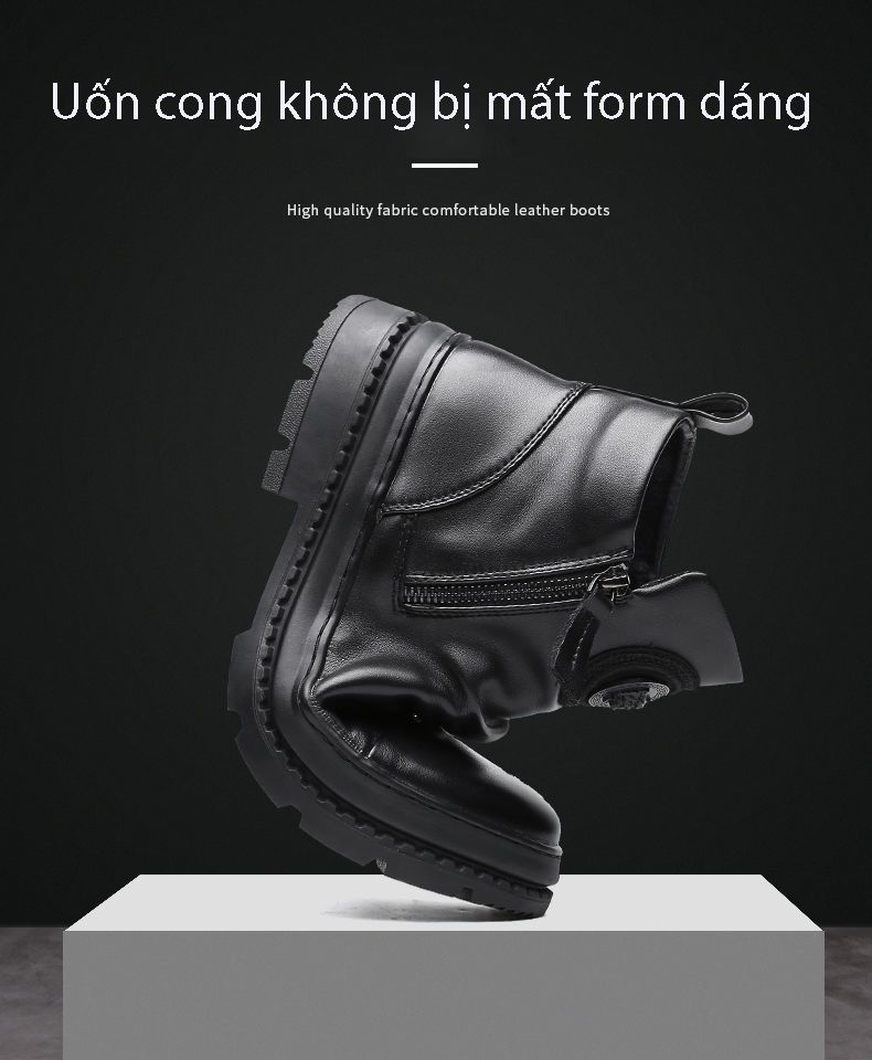 Giày Bốt martin Cổ Cao Có Khóa Kéo Phong Cách Hàn Quốc Thời Trang Hàng Mới 2025 Dành Cho Nam GDN169