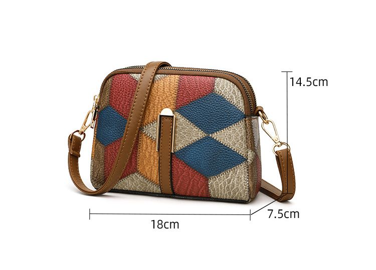 ￼Túi đeo chéo cỡ lớn phối khóa kéo phong cách Bohemian thời trang cho nữ TXG240