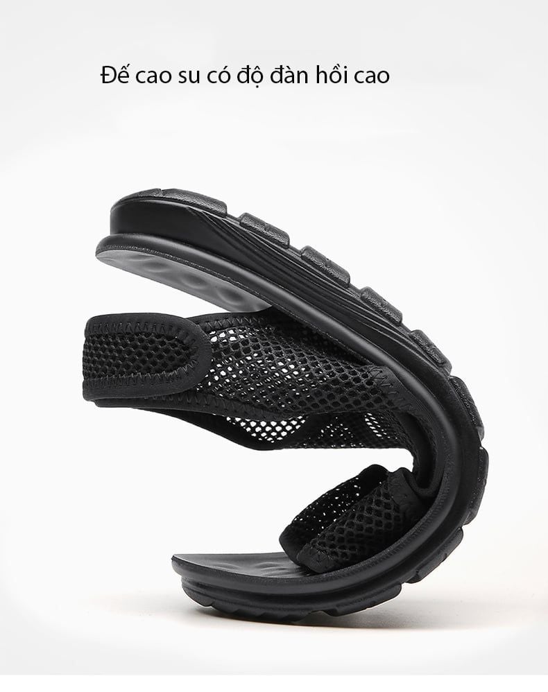 Dép da phối lưới nam cao cấp GDN341
