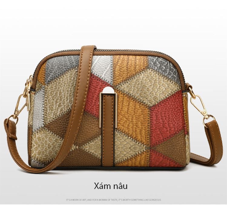 ￼Túi đeo chéo cỡ lớn phối khóa kéo phong cách Bohemian thời trang cho nữ TXG240
