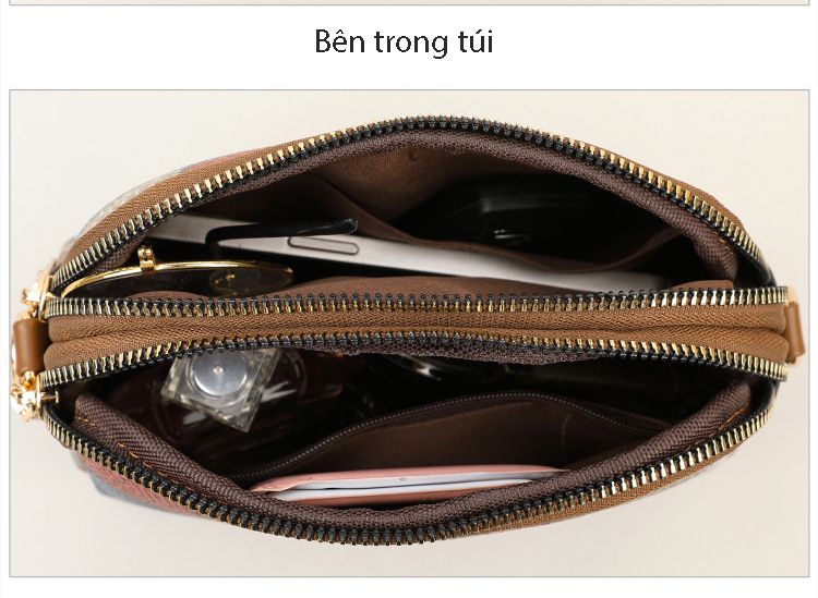 ￼Túi đeo chéo cỡ lớn phối khóa kéo phong cách Bohemian thời trang cho nữ TXG240